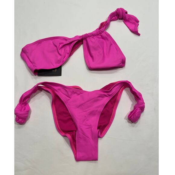 NEW Fredericks of Hollywood Laguna 2 Piece Bikini Set Size M Hot Pink NWT - Picture 4 of 9